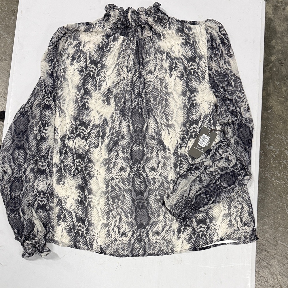 Vince Camuto Monochrome Snakeskin Blouse